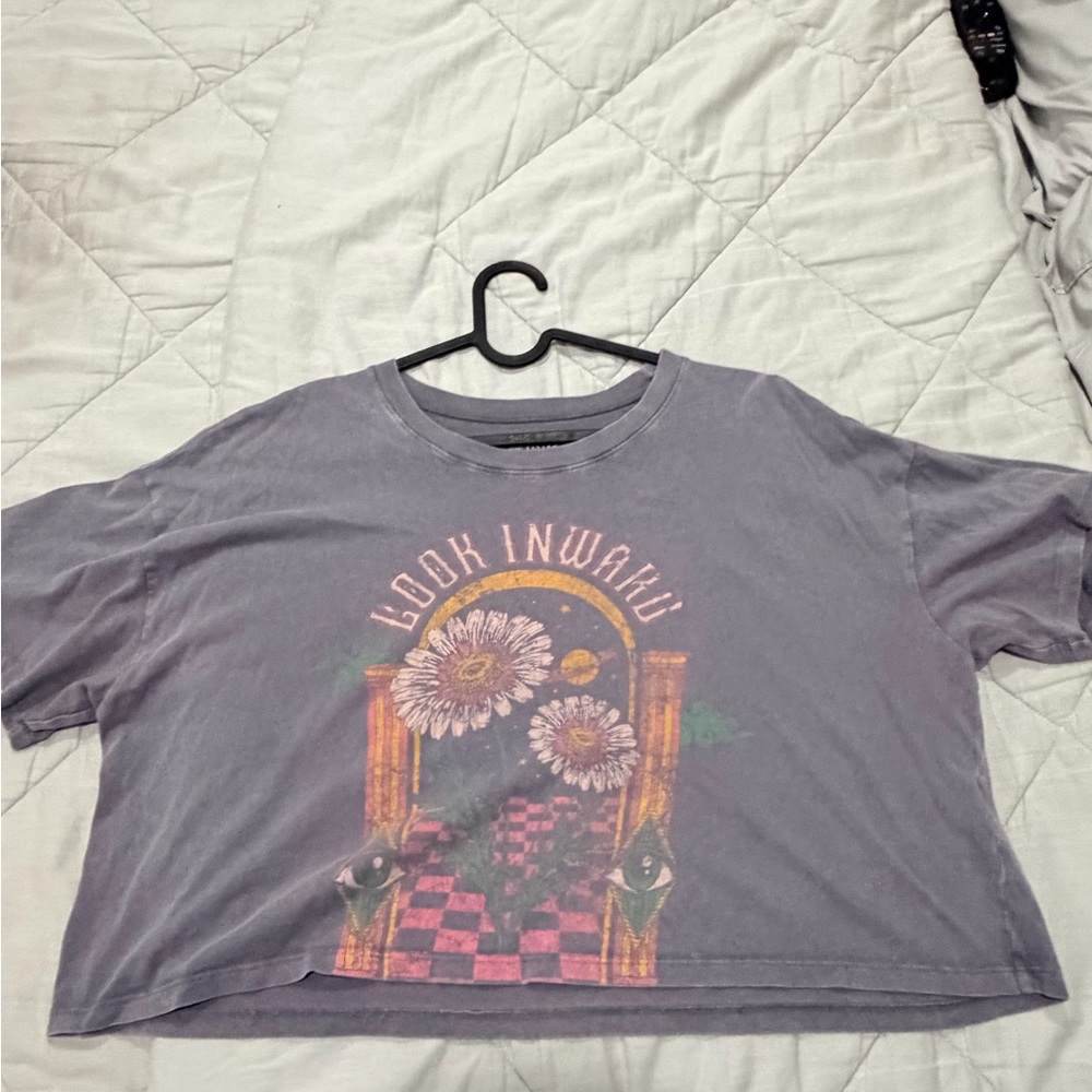 Hollister Purple Graphic Crop Top